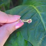 18K Gold Plated Hot Pink Clover Ring Photo 5