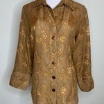 Coldwater Creek  Rust Sheer Metallic Copper Sz Medium Photo 0