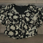 Marc New York  Black and Cream Floral Blouse Photo 0
