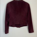 Ann Taylor Suede Genuine Leather Jacket Burgundy Sz XS Biker Moto Photo 3