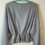Hailey & Co. Hailey & Company grey ribbed sparkle long sleeve sweater cinched waist Large Photo 2