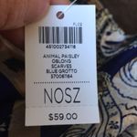 Chico's  animalPaisley oblong scarve blue grotto Colors blue tan white lig… Photo 11