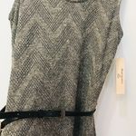 Sharagano NWT   NOIR maxi dress black Belted sz 4. Photo 6