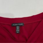 Eileen Fisher Boxy Top Size Small Red Cranberry Viscose Blend Long Sleeve V-neck Photo 6