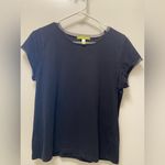 Sigrid Olsen  Black Short Sleeve T-Shirt women’s size large mesh trim Photo 0