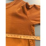 Pilcro  Anthropologie Yellow Golden Blouse with Cut-outs Lace Size Medium M Photo 2