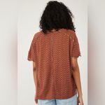 Free People  Bali Backpacker Tee Rust Combo Linen Blend Relaxed Fit Top Size S Photo 2