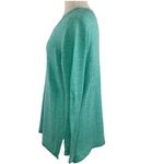 Croft & Barrow  Large Teal Green Lace Up Accent Pullover Knit Sweater Long Sleeve Photo 2