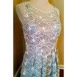 Silver & Ivory Floral Lace & Sequins Cocktail Party ModCloth Dress by Decode 1.8 Size 6 Photo 2