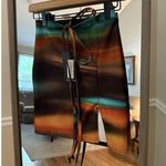 Pretty Little Thing Skirt Womens Abstract Print Ruched Mesh Mini Beach Skirt" 2 Orange Photo 0