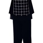 Tory Burch Betsy Jumpsuit Beaded Black White Metallic Size Small Elegant Chic Photo 2