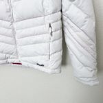 Spyder [] White Winter Puffer Ski Snowboard Jacket Hooded Rainbow Seams Size 4 Photo 7