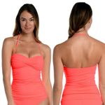 La Blanca Island Goddess Bandeau Tankini Top Swim Hot Coral Pink NWT Size 4 Photo 1