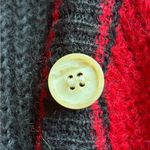 POL Red and Black Buffalo Plaid Cardigan Sweater Photo 2