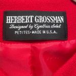 Vintage Herbert Grossman Red Petite Blazer Jacket Wool Gold Button Tailored USA Size 12P Photo 2