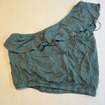 Hippie Rose  One Shoulder Ruffle Crop‎ Top Green XS Photo 8