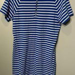 Michael Kors T-shirt Royal Blue & White Striped Gold Logo & Back Zip Size Small Photo 1