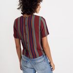 Madewell  |Button-Back Tie Tee in Rosalinda Stripe Photo 3
