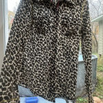 BKE  Black and White Leopard Print Button Down Shirt- Like new!!! Photo 0