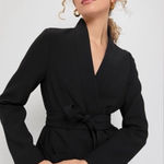 Tuckernuck Black Gracie Wrap Blazer M Tie Belt Long Sleeve Pockets $248 NWT Size M Photo 0
