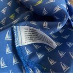 Merona Blue White Yellow Sailboat Print Long Sleeve Blouse Size Small Photo 3