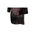 Velvet Burnout Kimono Jacket Size Medium Open Front Purple Green Patchwork Boho Photo 6