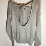 Source Unknown Light green sage Crew Neck Sweater Bow Photo 2