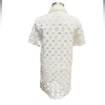 ZARA  openwork crochet short dress with buttons Size Medium Photo 9