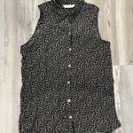 Nomadic Traders Black and Cream Buttoned Notched Collar Top Size M Photo 5