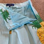 Talbots RSVP by  Pineapple Print Pleated Full Skirt Blue Sz 10 Photo 3