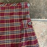 Parker Red Pleated Plaid Wrap Mini Skirt Size Juniors 16 Photo 1