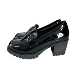🔃Black Chunky Heeled Mary Jane Penny Loafers Black Size 7.5 Photo 1