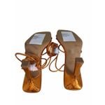 Open Edit  Orange Bronze Metallic Ankle Calf Lace Strappy Sandals Size 6 NEW Photo 7