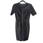 Elie Tahari  Coralie‎ Calf Hair Zip Up Dress Black NWT Sz 0 Photo 1