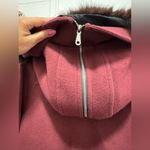 Rebecca Minkoff Scotch Wool Burgundy Red Fur Hooded Coat Size Medium Photo 7