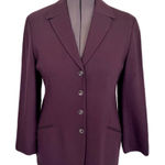 Vintage Sahza Plum Purple 100% Wool Blazer, Size 10 Photo 0