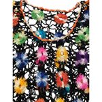 Handmade Black Crochet Multicolor Flower Tunic Swim Cover Top Small Photo 5