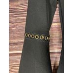 Calvin Klein Black Dress Size 2 Fitted with 3/4 Bell Sleeve With gold Rings. Photo 5