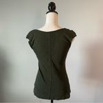 Anthropologie  | Green Beaded Cap Sleeve Top Sz S Photo 8