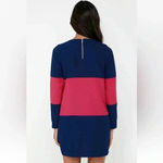 BB Dakota  Dirk Long Sleeve Color Block Shift Dress Plus Size 1X Navy & Red Berry Photo 3