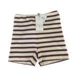 ZARA - Ribbed Knit Biker Shorts -Striped - Women Photo 0