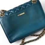 Rebecca Minkoff  Quilted Leather Affair Shoulder Bag Teal Chain Crossbody Purse Photo 6