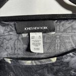 Jones New York Y2K Black Floral Sequin Top Long Sleeve Fairy Grunge Whimsigoth Boho Womens XL Photo 3