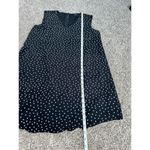 Madewell  100% Silk Star Print Gold Button V Neck Lined Sleeveless Dress Black M Photo 4