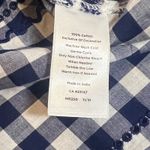 Talbots Petite Navy Gingham Embroidered Button-Down Blouse Women's Small Petite Photo 4