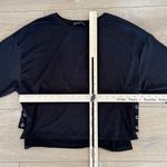 ZARA Black Long Sleeve Women's Top Grommet Detail Crew Neck Pullover Size Small Photo 6
