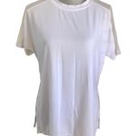 Athleta wanderlust mesh shoulder tee shirt white casual short sleeve t-shirt XS Photo 3