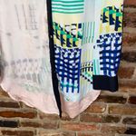 Inbdue Woman Mixed Media Patchwork Long Sleeve Button Down Shirt Women's Large Photo 2