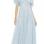 Mac Duggal  Powder Blue Embellished V Neck Evening Gown Size 16 $598 Photo 0
