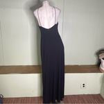 90s Vintage De Laru Black Beaded Halter Prom Gown Black Flowy Maxi Dress 7/8‎ Size undefined Photo 4